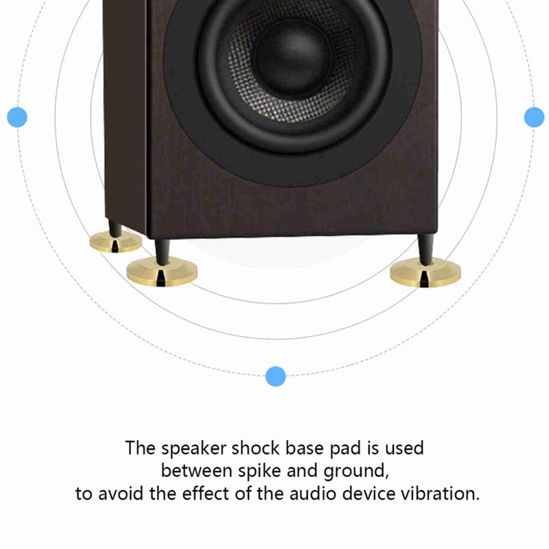 ZERONE أقدام عزل مكبر الصوت من زيرون 8 عبوات، 25 مم × 4 مم مسامير نحاسية ذهبية مع وسادات مضادة للاهتزاز | لمكبرات الصوت القائمة على الرف (ذهبي) - Image 5